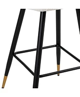 Modern 30" Barstool with White Seats and Black & Gold Accents