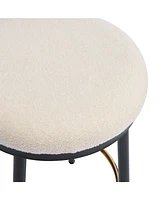 Modern Counter Stools (4 Pack), 24.75" Tall, White with Iron Frame and Sponge Cushion