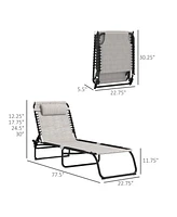 Outsunny 2 Chaise Lounge Pool Chairs, Folding, Reclining