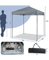 6.6 x 6.6 Feet Outdoor Pop-up Canopy Tent with Upf 50+ Sun Protection-Gray