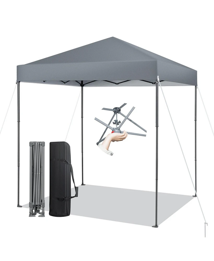 6.6 x 6.6 Feet Outdoor Pop-up Canopy Tent with Upf 50+ Sun Protection-Gray
