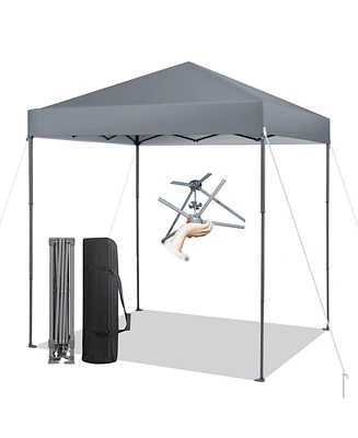 6.6 x 6.6 Feet Outdoor Pop-up Canopy Tent with Upf 50+ Sun Protection-Gray