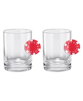 The Wine Savant Poker Chip Whiskey Glasses, Set of 2