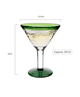 The Wine Savant Handblown Martini and Margarita Glasses, Set of 4