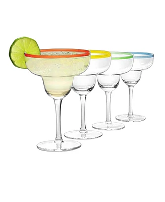 The Wine Savant Classic Handblown Margarita Glasses, Set of 4