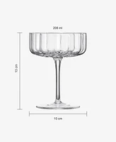 The Wine Savant Khen Vintage Wavy Flower Coupe Glasses, Set of 4