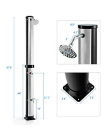 7.2 Feet Solar-Heated Outdoor Shower with Free-Rotating Shower Head