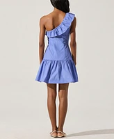 Astr the Label Women's Asymmetrical Ruffled Cotton Mini Dress