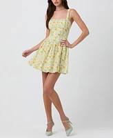 Astr the Label Women's Ruched Cotton Mini Dress