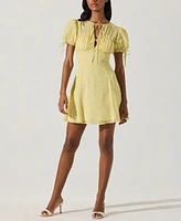 Astr the Label Women's Puff-Sleeve Bow-Detail Dress