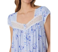Eileen West Women's Floral Cap-Sleeve Waltz Nightgown