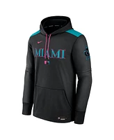 Nike Men's Black Miami Marlins 2025 City Connect Authentic Collection Therma Pullover Hoodie