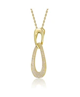 14K Gold Plated Cubic Zirconia Pendant Necklace