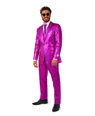 OppoSuits Big & Tall Shiny Party Suit - Peppy Pink