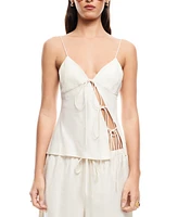 Lioness Women's Mariah Triple-Tie Asymmetric Slit-Front Top