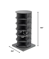 Grey 360 Rotating shoe cabinet 6 layers