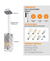 Modern Crystal Pendant Light - 3 Pack, Adjustable Hanging Lamp