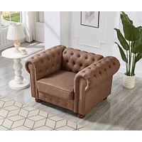 Classic Chesterfield Sofa Chair for Living Room Faux Leather