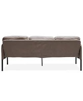 Cozy 3-Seater L-Shape Sofa with Ottoman, Polyester Fabric for Small Spaces