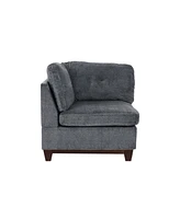 6 Piece Modular Sofa Set in Ash Grey Chenille Fabric