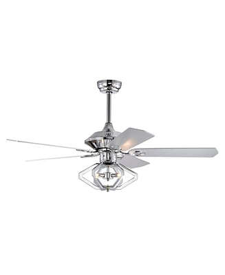 52" Dual Wood 5-Blade Crystal Ceiling Fan with Remote