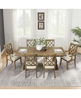 Retro Upholstered Arm Dining Chairs (Set of 2)