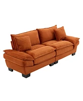 Comfy Corduroy Sleeper Sofa with Pillows for Home or Office