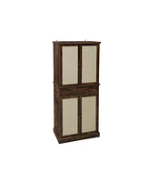 4 Door Cabinet with 1 Drawer, with 4 Adjustable Inner Shelves, Storage Cabinet