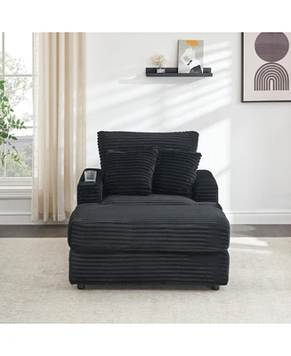 39-inch Spring upholstered armchair and Ottoman set