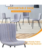 Luxury Minimalist Dining Chairs - Set of 4, Black Metal Legs
