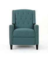 Classic Teal Fabric Push Back Chair