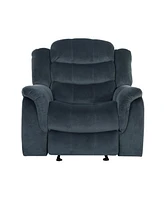 Oversized Glider Recliner with Steel Gray Plush Fabric for Timeless Comfort