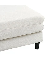 Modern Sectional Sofa with Ottoman, 4-Seat Set, 110" L-Shaped Sofa with Pillows