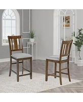 Dining Room Furniture Counter Height Chairs Set for 4, Kitchen Chair with Padded Seat, Walnut