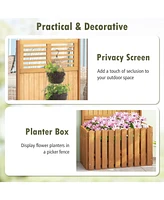 Wooden Raised Garden Bed with Privacy Screen