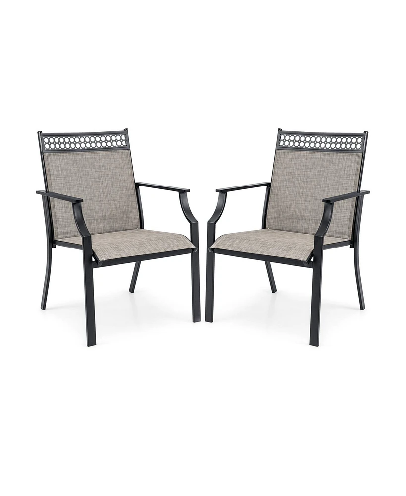 Patio Chairs Set of 2 with All Weather Breathable Fabric
