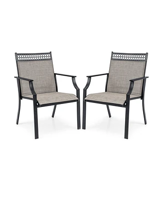 Patio Chairs Set of 2 with All Weather Breathable Fabric