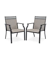 Patio Chairs Set of 2 with All Weather Breathable Fabric