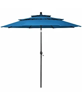 10 Feet 3 Tier Outdoor Patio Umbrella with Double Vented