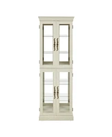 Lighted Glass Curio Display Cabinet, Display Cabinet, Glass Storage Cabinet Glass Wine cabinet Wood Frame Toy Display for Living Room, Kitchen, Pantry