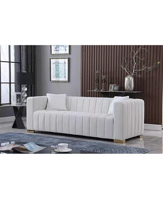 A Modern Channel Sofa Take On A Traditional Chesterfield, White Color, 3 Seater