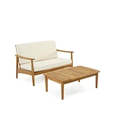 Willowbrook Acacia Wood Loveseat & Coffee Table Set