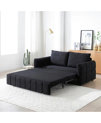 Sleeper Sofa Bed - Pull Out Couch with Chaise - Black