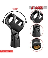 5 Core Microphone Clip Holder 6 Pieces Barrel Style with Screw Adapters 5/8 to 3/8 Inch - Mc-01 6 Pcs