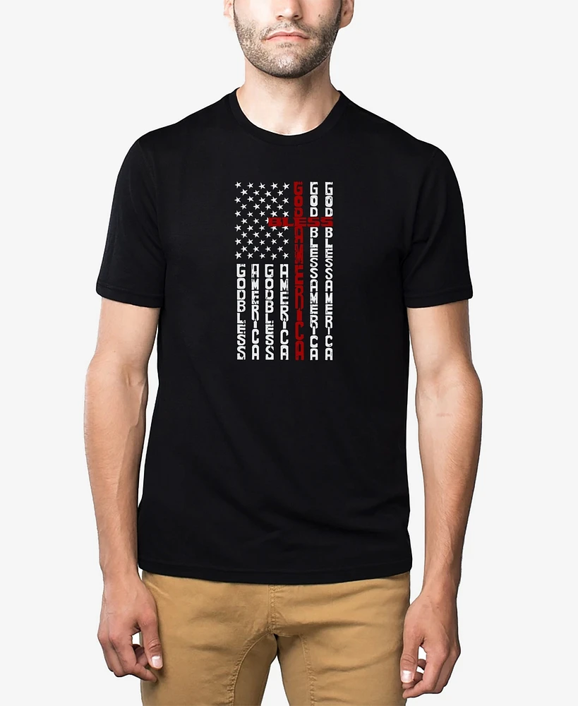 La Pop Art Men's Cross Flag Premium Blend Word T-Shirt
