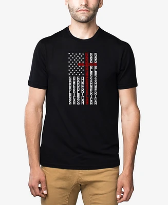 La Pop Art Men's Cross Flag Premium Blend Word T-Shirt