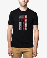 La Pop Art Men's Cross Flag Premium Blend Word T-Shirt