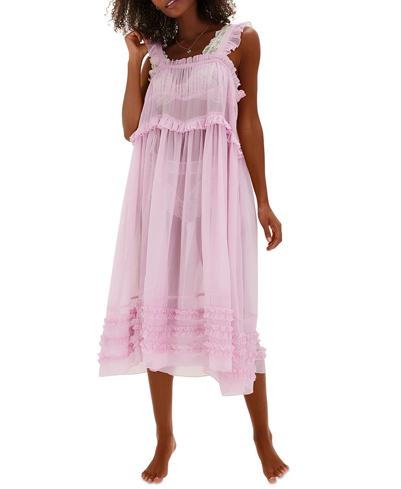 Free People Women's Moon Phase Sheer Midi Nightgown