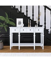 48 inch Long Console Table with 4 Drawers and 1 Bottom Shelf for Entryway Hallway Easy Assembly