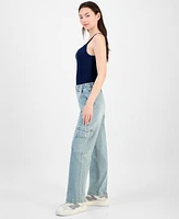 Madden Girl Juniors' Super High-Rise Cargo Skater Jeans